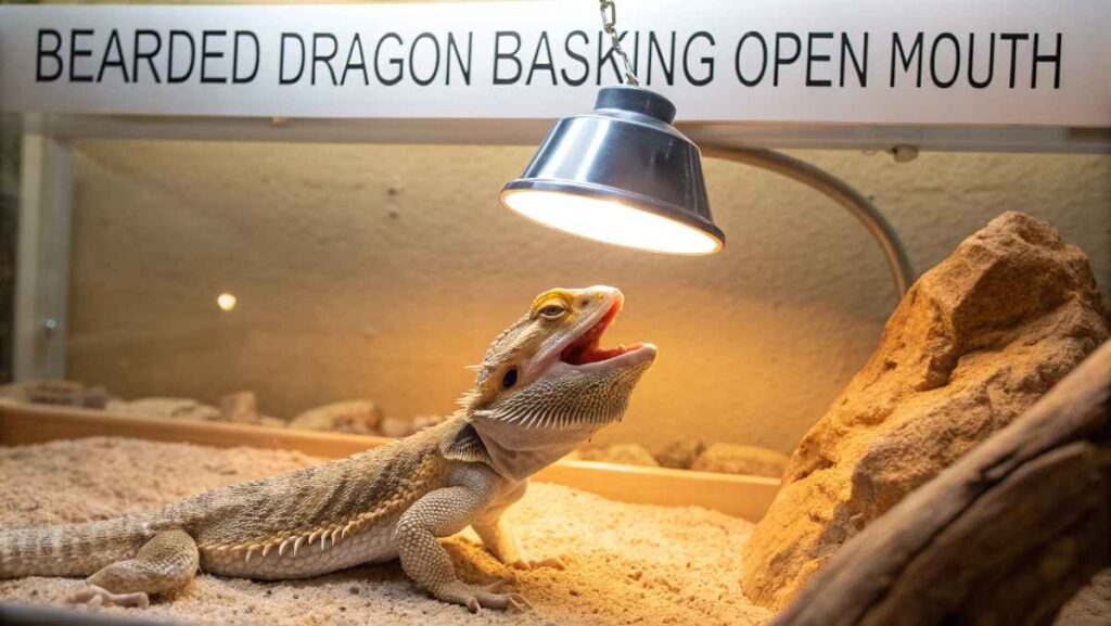 Bearded Dragon Basking Open Mouth