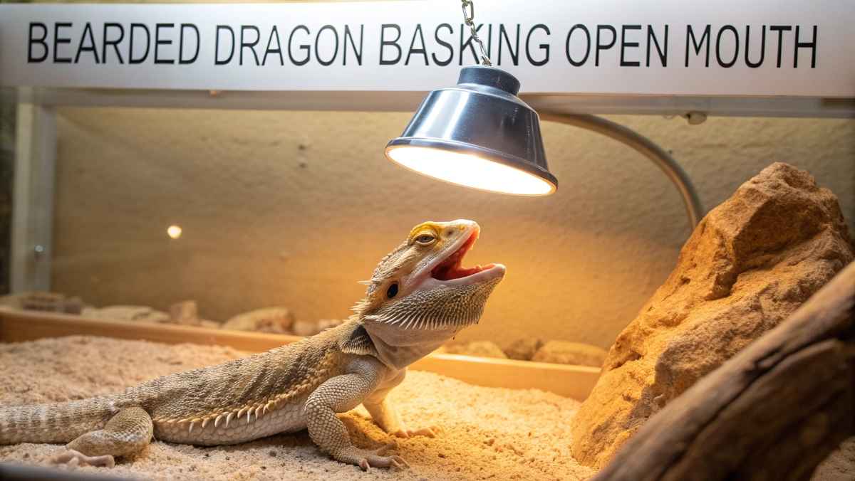 Bearded Dragon Basking Open Mouth